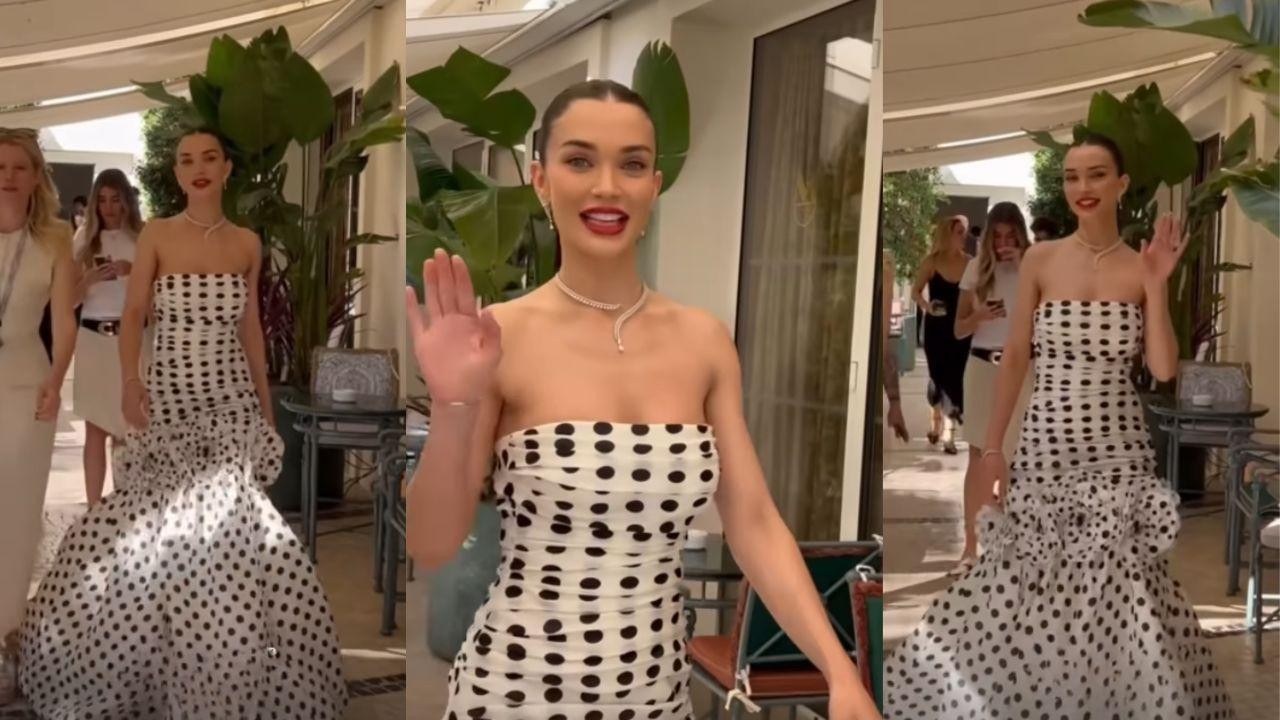 Amy Jackson Shines in Polka Dot Gown at Cannes 2025