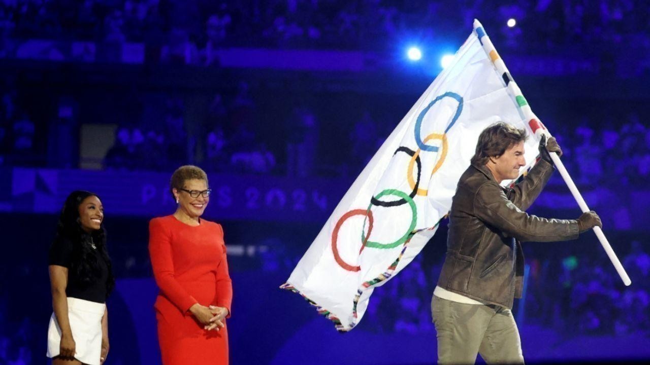 Tom Cruise Takes Over in Paris, Hands Olympic Flag to LA 2028