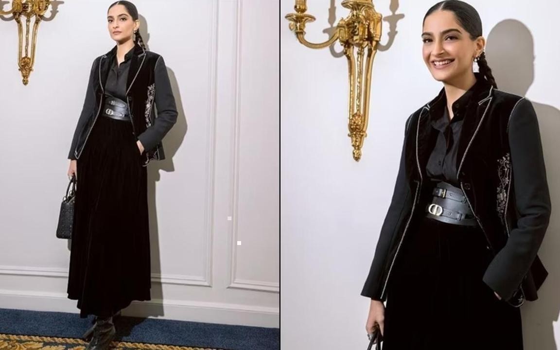 Sonam Kapoor Mesmerizes in Chic All-Black Dior Ensemble