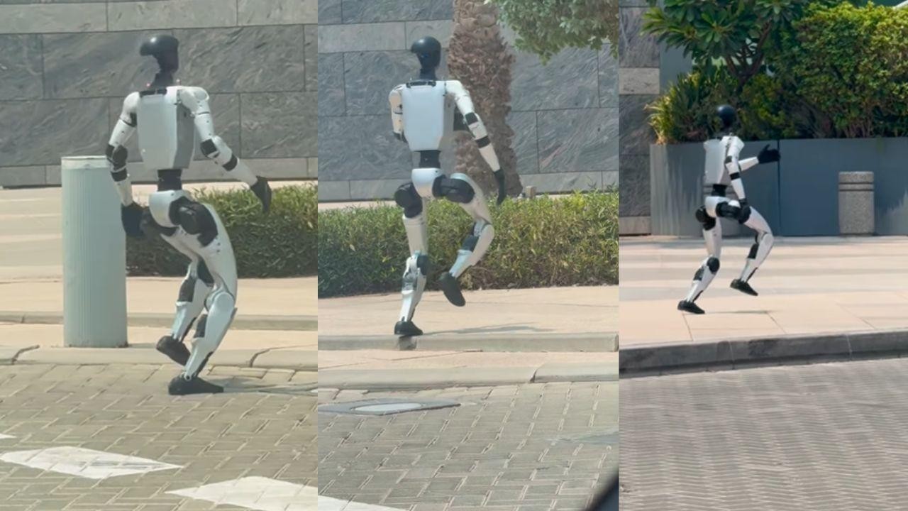 Humanoid Robot Spotted Running On Dubai Streets