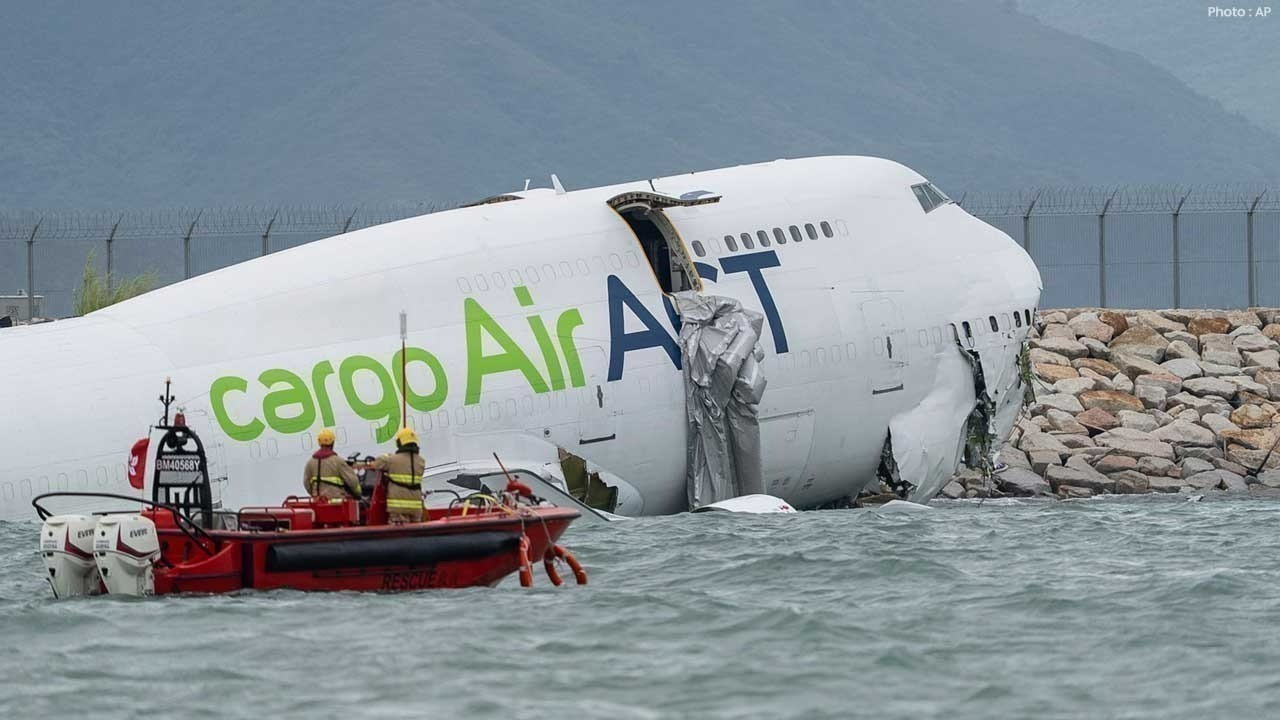 Boeing 747 Cargo Plane Crashes Into Sea at Hong Kong Airport