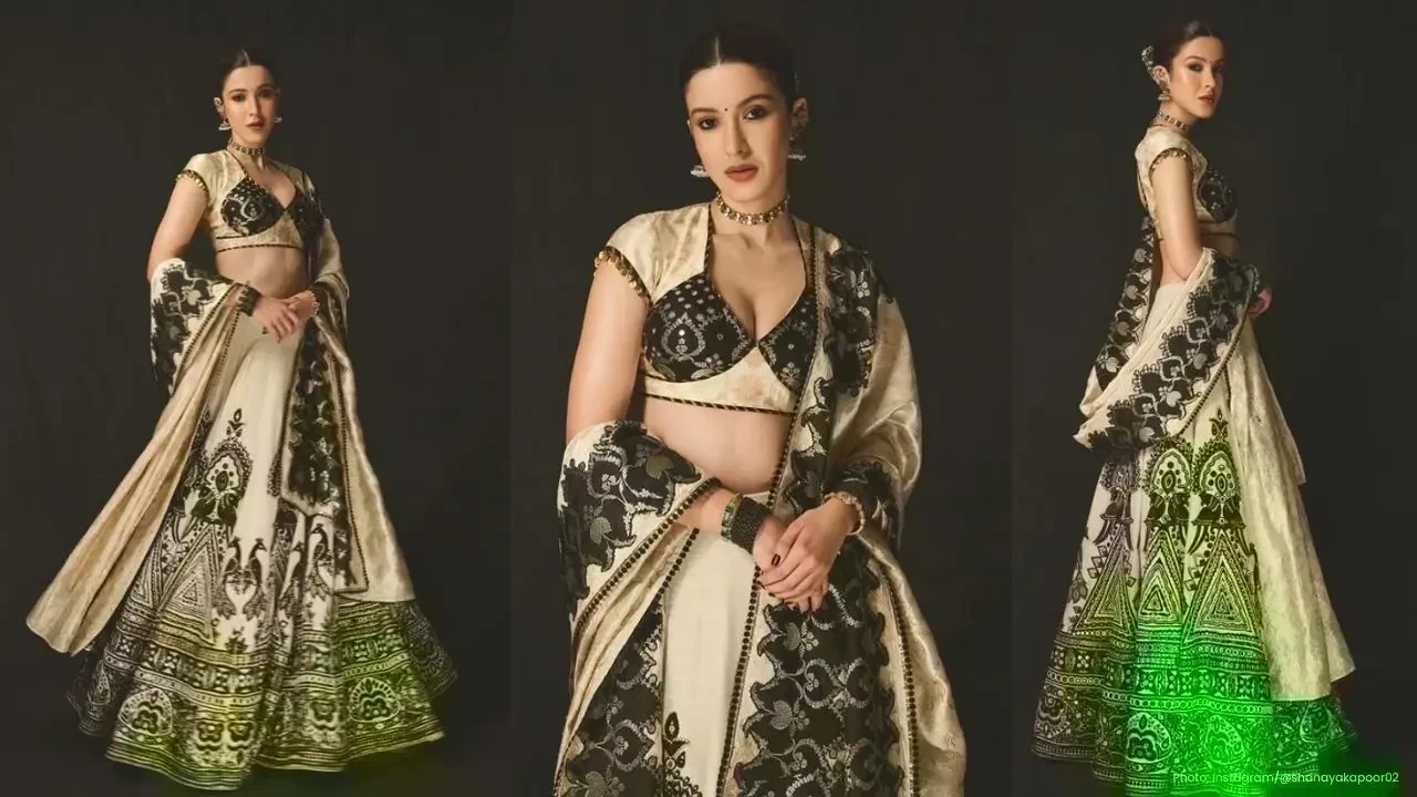 Shanaya Kapoor Stuns in Retro Couture at Wedding Season
