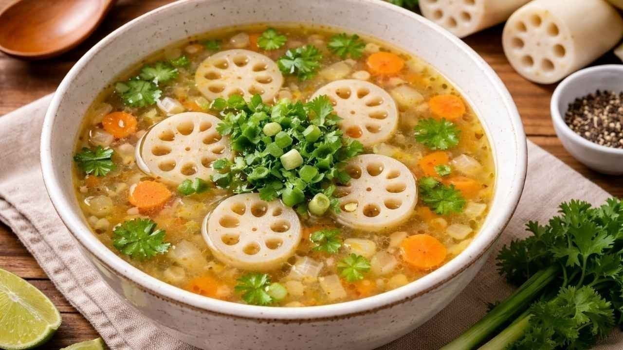 Winter Special Lotus Stem Soup Recipe